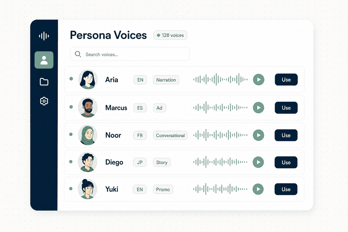 Persona Voices — 128+ voice presets